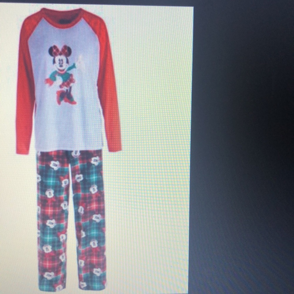 AME Women's 2-PC. Minnie Mouse Plaid Pajama Set